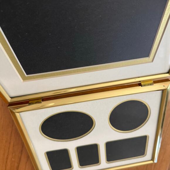 Brass Picture Frame Double Hinge Bifold Collage Matted Six Photo Korea 8x10 - Picture 5 of 9